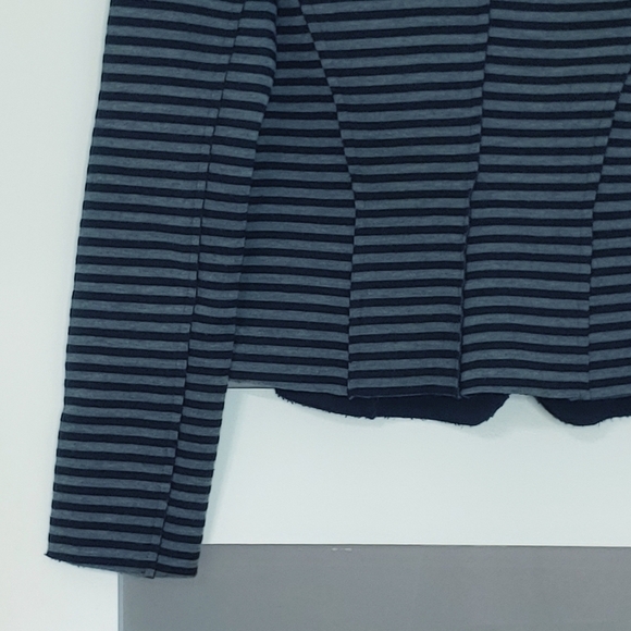 RINASCIMENTO Black and gray stripe one button blazer jacket - Picture 5 of 13